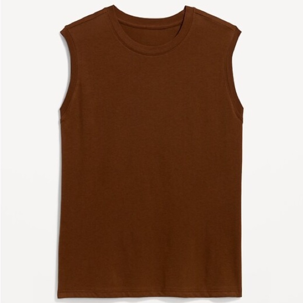 Sleeveless Brown Muscle Tee